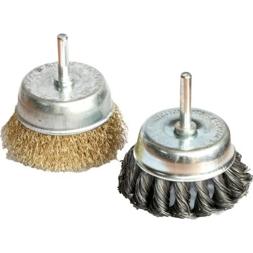 3 Inch Wire Wheel Brushes,Knotted & Crimped Cup For rust removal, corrosion and paint. Hardened steel wire for reduced wire brea