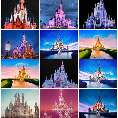 DOHAWIZS Diamond Embroidery Cartoon Castle Scenery DIY Diamond Painting Landscape Children Handmade Art Cross Stitch Wall Decor