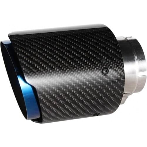 Carbon Fiber Glossy Car Straight Exhaust Pipe Rear Tip Tail Throat 63-101mm auto accessories high quality