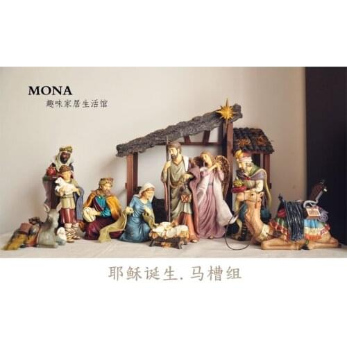Mental sand sandbox game with Sandplay psychological product jesus 's birth 9pcs/set
