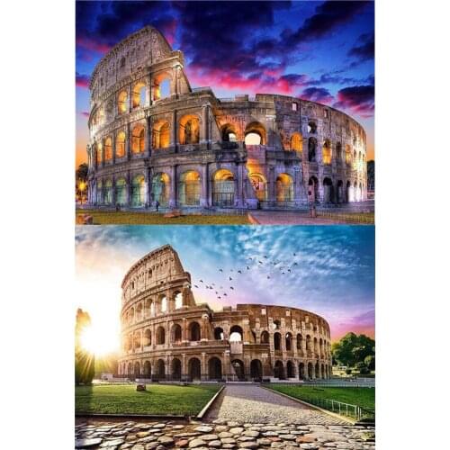 KAMY YI DIY 5D Diamond Embroidery Colosseum Full Square Mosaic Rhinestone Cross Stitch Thimble