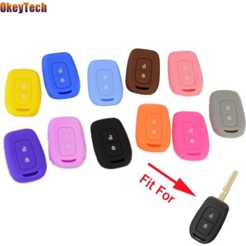 OkeyTech 2 Button Remote Car Key Silicone Rubber Cover For Renualt Sandero II 2016 Scenic Master Megane Remote Car Key Shell Fob