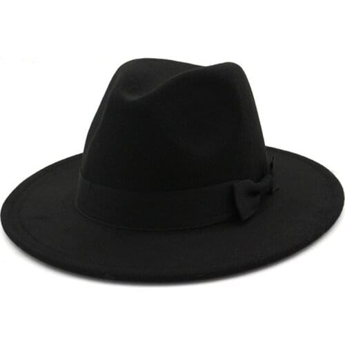 Autumn Fashion Men Women Imitation Woolen Winter Women Felt Hats Top Jazz Hat Fedoras Chapeau Sombrero HF97