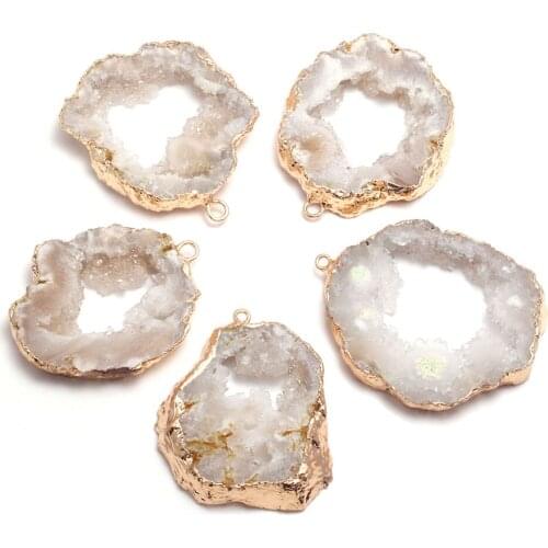 Natural Semi Precious Stone Pendant Irregular Agates For Jewelry Making DIY Necklace Bracelets Package Sale -30-35 40-45mm