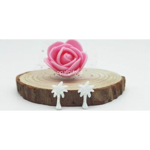 2pc Free shipping Synthetic Cute Coconut Tree white Fire Opal Pendants loose opal stone for fashion necklace sale on Aliexpress