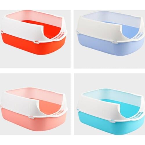 Cat Toilet Semi-Enclosed Litter Box Plastic Sand Box Supplies Cat Litter boxs Detachable Pets Toilet Configure Cats litter Scoop