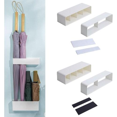 Portable Wall Mounted Umbrella Storage Rack Creative Adhesive Wall Umbrella Clip Holder Racks Home Storage Hanger Organizer 40a
