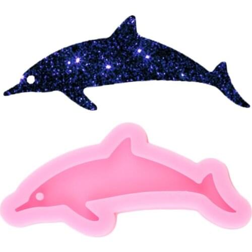 Super Glossy Dolphin Keychain Silicone Molds Polymer Clay Pendant Mold DIY Handmade Charms Mould Jewelry Making Necklace Moulds