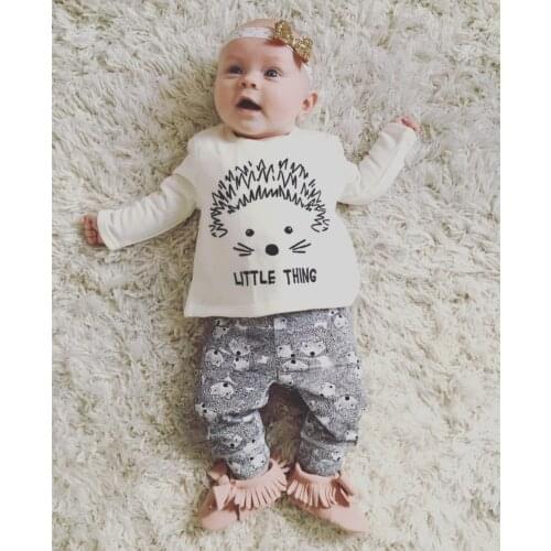 Spring Baby Boy Girl Clothes Long Sleeve Top + Pants 2pcs Suit Baby Clothing Set Newborn Kids Clothing DS19