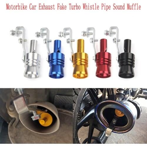Motorbike Car Exhaust Fake Turbo Whistle Pipe Sound Muffler Blow Off Valve Universal Simulator Whistler Car Exhaust Tip Muffler