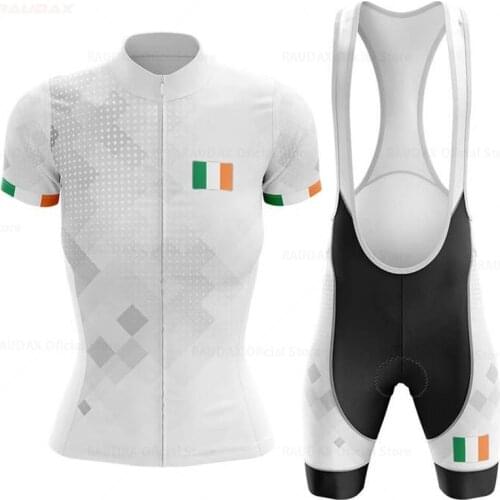 Ladys Clothes 2021 Team Raudax RX Cycling Jersey Mtb Short Sleeve Cycling Clothing Summer Road Bike Ireland Flag Sets