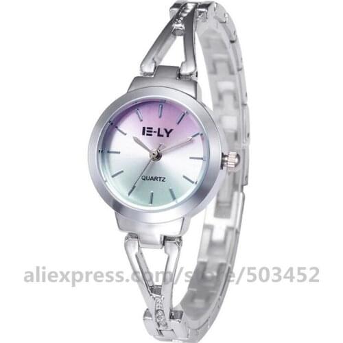 100pcs/lot E-LY 065 Fashion Women Bracelet Watch Minimalism Rhinestone Stud Scale Wrist Watch For Ladies Gift Clock