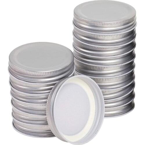 50LB 24 Pcs Tinplate Mason Jar Lids Reusable 7cm Regular Wide Mouth Leak-Proof Sealed Canning Cover Bottles Lid Jar