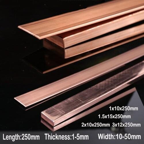 1pcs 99.95% Pure Copper Copper Strip Red Copper Pad Copper Foil Copper Plate Bar DIY CNC Material 3x15x250mm