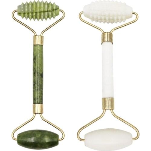 1pc Natural Jade Thorn Head Roller Beauty Device Massage Facial Manual Pushing Lifting Firming Beauty Magic Beauty Stick