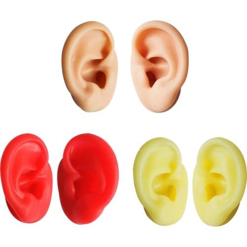 1Pcs Silicone Ear Model Professional Practice Piercing Tools Earring Ear Stud Display Tools Can Be Reused Body Jewelry