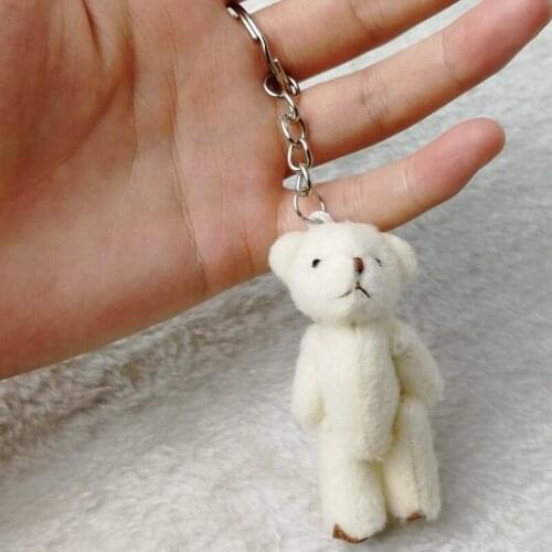 100PCS Mini Teddy Bear Stuffed Plush Toys 7cm Small Bear Stuffed Toys white pelucia Pendant Kids Birthday Gift Decor CMR030
