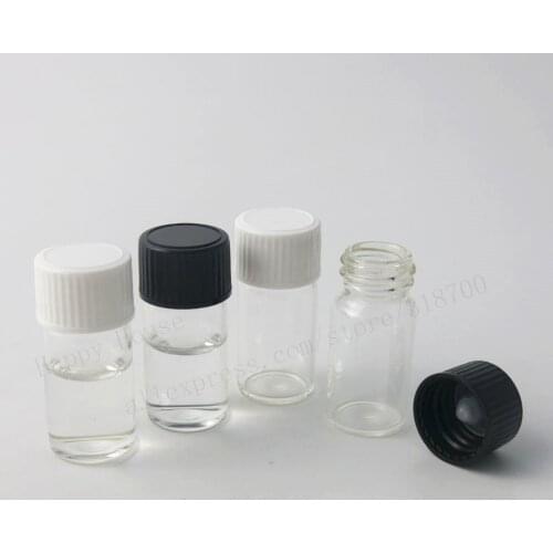 1000pcs x 7ml 15ml Small Empty Refillable Glass Bottles with Black White Polyseal (Cone)Lined Closures Small Glass Vials