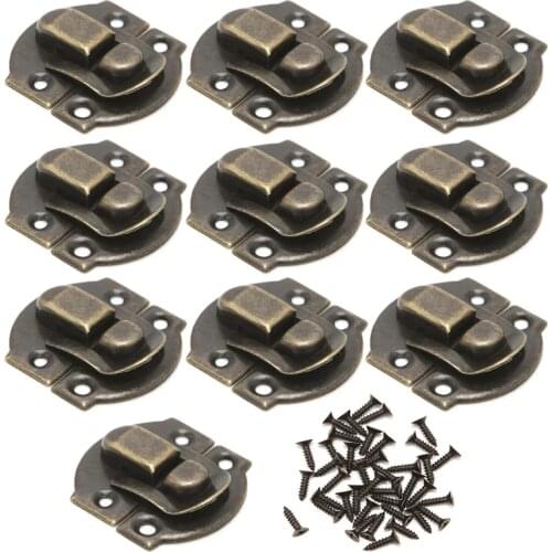 20PCS New With Screws Antique Hasps Iron Lock Catch for Wooden Jewelry Box Buckle Suitcase Decorative Padlock Furniture Hardware