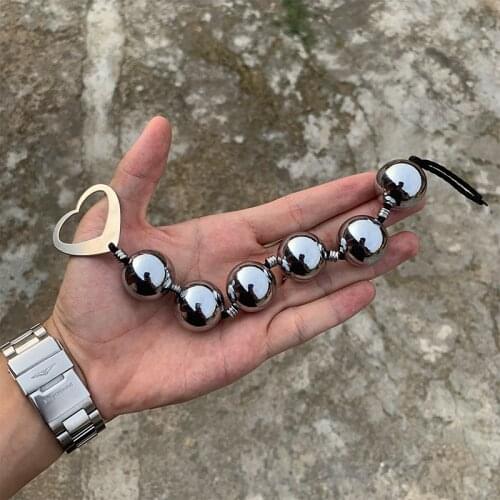 Onal 6 steel ball pull bead plugs Sexual toy for women Butt plug Phalluses for anal BDSM Accessories Intimate goods Ass toys