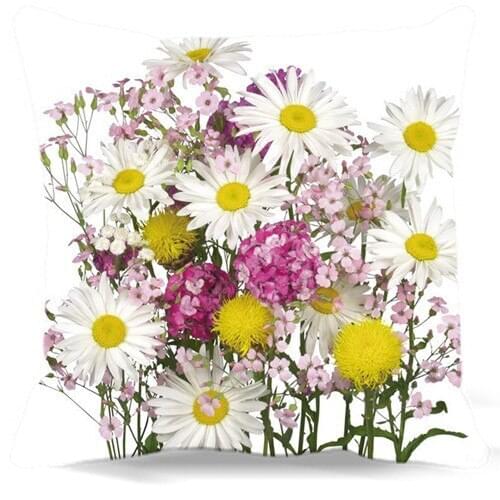 Chrysanthemum beam White Square Pillow Case Bedding car sofa home decoration Cushion cover 16" 18" 19" 20" 24" 9 style