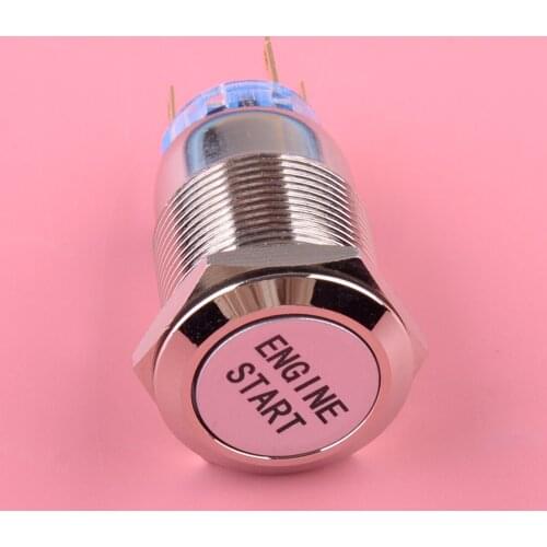 White LED Car Engine Start Stop Push Button Switch Ignition Starter 12V 3/4" Fit for most vehicles