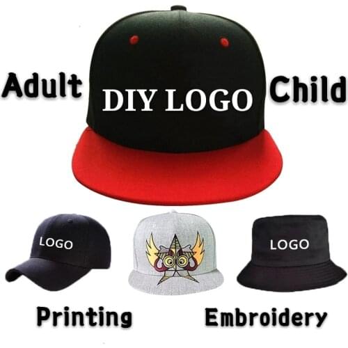 DIY Logo Baseball Cap Custom-made Bucket Hat Child&Adult Printing Embroidery Famous Brand Sport Men Women Snapback Wholesale