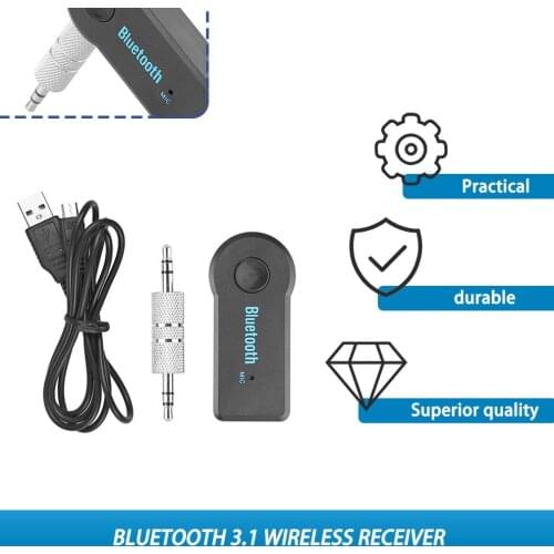 Bluetooth Transmitter Wireless Adapter for Car Audio Receiving Automotive Hands-free Calls Aux Turn Speakers 3.5mm Jack Receiver