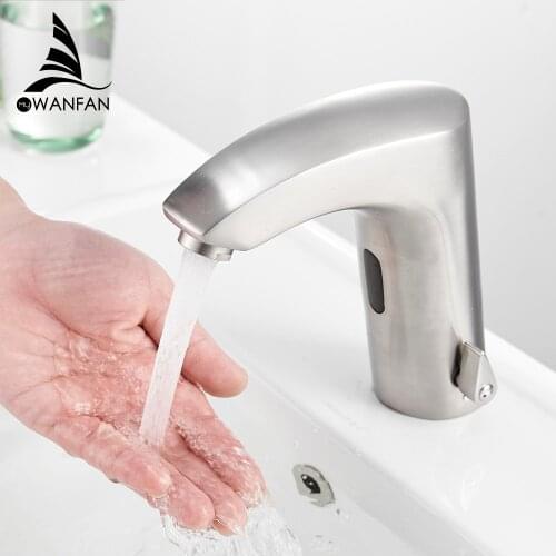 Bathroom Faucet Electric Automatic Sensor Mixer Touchless Kitchen Sink Basin Battery Power Hot And Cold Water Taps 8024SN