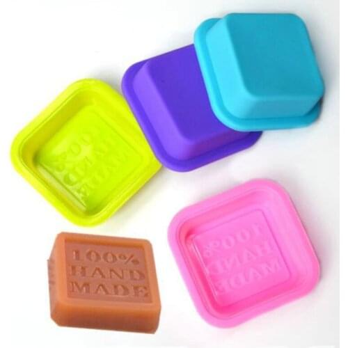 Random Color Brand New Handmade Soap Molds DIY Soap Mold Square Silicone Oven Baking Moulds