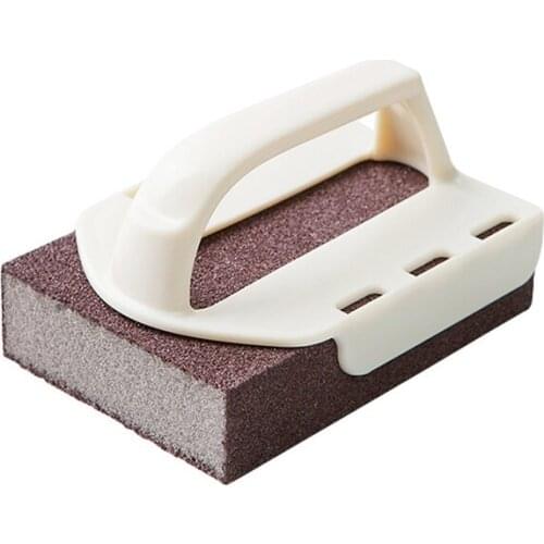 Kitchen Cleaning Tools Emery Sponge Wipe With Handle, Multi-functional Cleaning Sponge Brush Rub Cleaner, Rust Removal Brushes