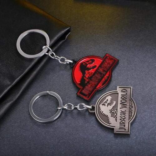 MOSU Jurassic Park Key Chain Jurassic World Alloy Metal Key Rings For Women&Men Chaveiro can Drop-shipping