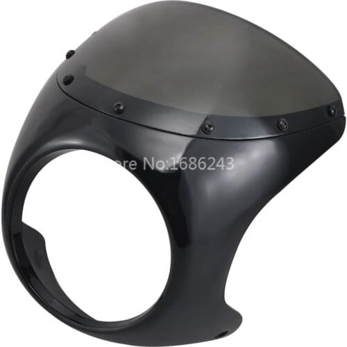Motorcycle Cafe Racer Headlight Fairing Screen Windshield Cover Bike Universal Fit For Most Bikes Fitted with 7" Round Headlight