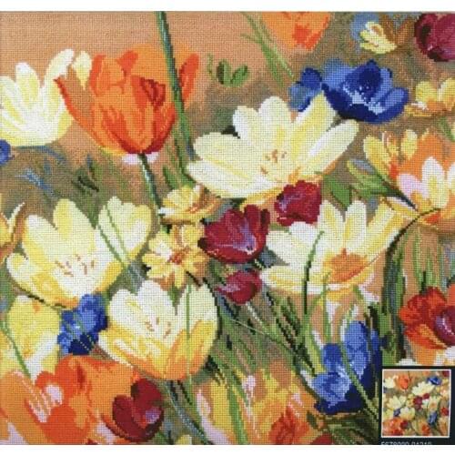 Top Quality classical lovely counted cross stitch kit colorful flower flowers
