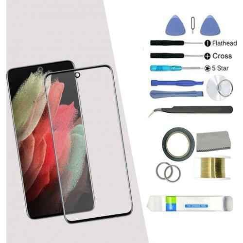 Touch Screen Glass Cover Replacement Outer Front Glass Lens Screen Repair Tool Kit For Samsung Galaxy S21/S21 Plus/S21 Ultra