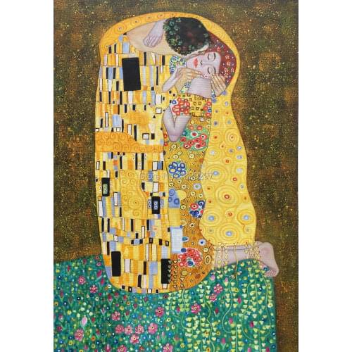 Wall art the kiss Painting by Gustav Klimt High quality oil painting on canvas beautiful hand painted artwork for bedroom