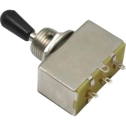NEW 1pcs Electric Guitar 3 Way Toggle Switch Chrome with Black Cap