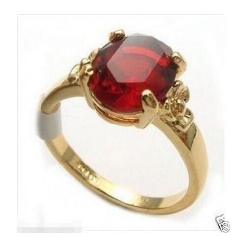 Very nice! Red Ruby gold plated Ladys ring Size 6-9