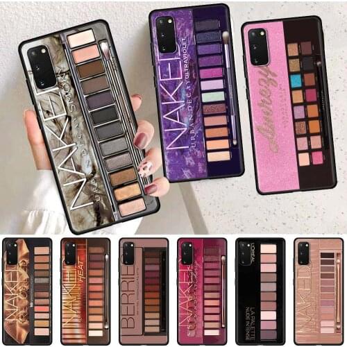 Makeup Eyeshadow Palette Case For Samsung Galaxy S20 FE S21 S10 S9 S8 Plus Note 20 Ultra 8 9 10 Lite Black Shockproof Fundas