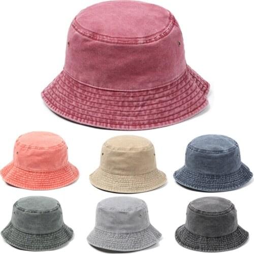 Foldable Fisherman Hat Washed Denim Bucket Hats Unisex Fashion Caps Hip Hop Gorros Men Women Panama Bucket Cap Outdoor Supplies