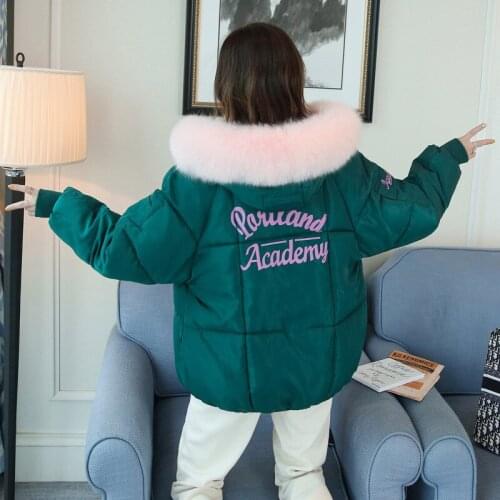 Womens Outerwear Parkas Fashion Fur Collar Winter Jacket for Women Warm Hooded Female winter Coat