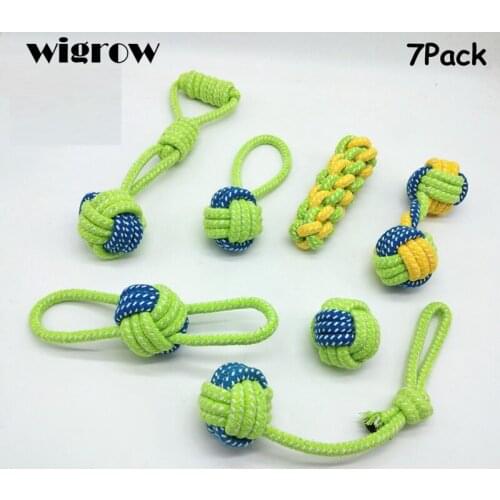 Seven-pieces Combination Pet Toys Cotton Rope Knot Ball Teeth Molars Colorful Non-toxic Grinding Teeth Chewing Dog Toy