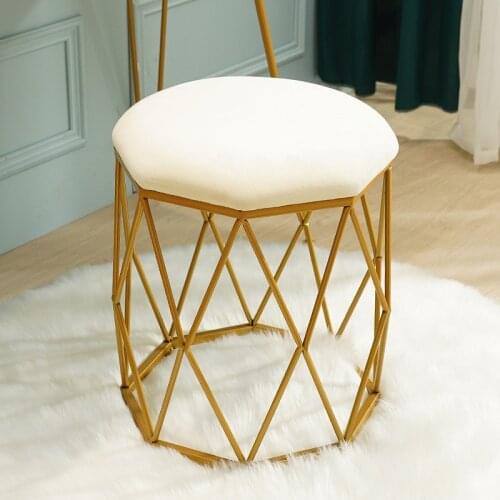 Net Red Nordic Simple Style Octagonal Stool Modern Dressing Table Makeup Stool Chair Bedroom Girl Loli Net Red Chair ZM227