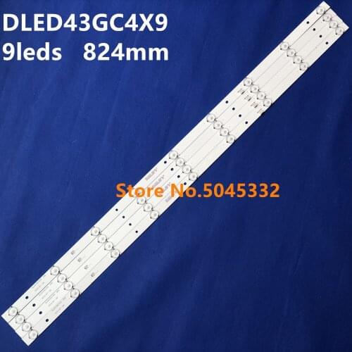 LED backlight strip 9 lamp for Phi lips 43"TV 43PFF5021 43PFF5011 T4312M LD43V22S DLED43GC4X9 DLED43GC 4X9 GC43D09-ZC23FG-01 ZC2