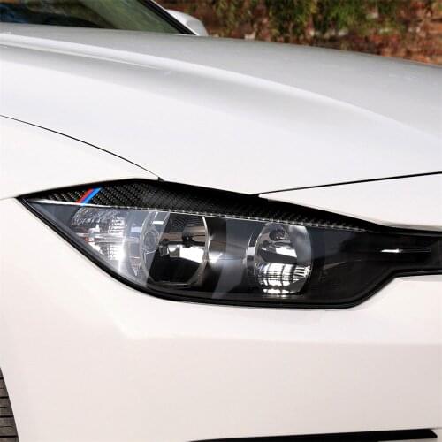 Carbon Fiber Interior Decoration Headlight Lamp Hood Cover Trim Sticker for BMW 3 Series F30 2013-2015 Car Accessories Decal