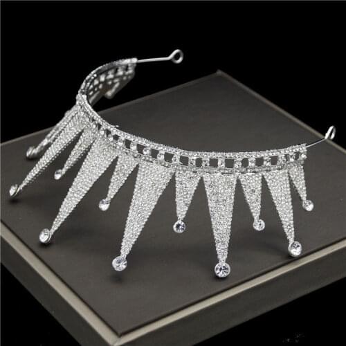 Vintage Luxury Bride Crown Headband Bridal Tiaras and Crowns Queen Prom Dinner Wedding Hair Jewelry Head Accessories Pageant