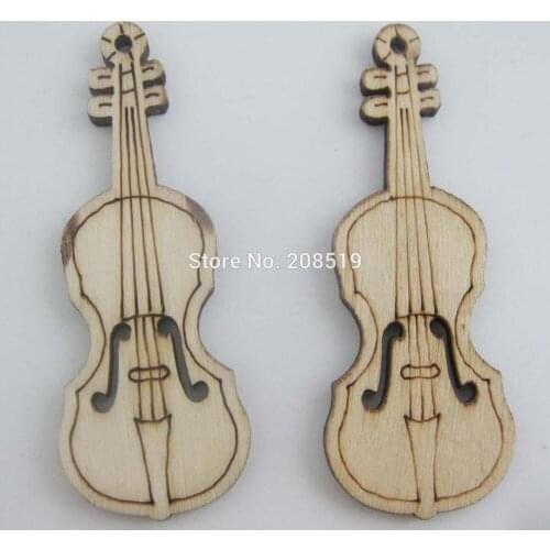 WBNWGL 54mm*20mm Guiltar shape 50pcs wedding decoration wood crafts Diy scrapbooking accessories