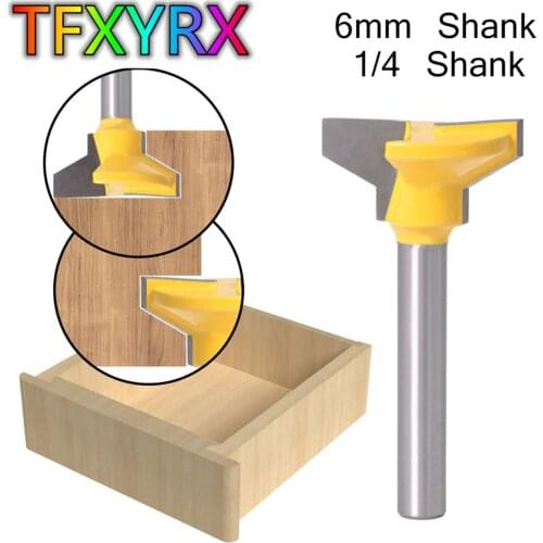 1pc 6mm 1/4inch Shank Reversible Drawer Front Router Bit T-slot Wood Milling Cutter Woodworking Tools
