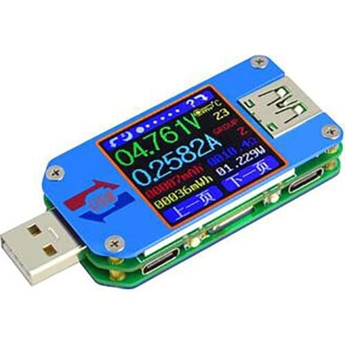 1pc USB 2.0 Type-C LCD Color Display Voltmeter Ammeter UM25 UM25C Battery Charge Voltage Current Resistance Meter Usb Tester