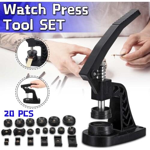 20 Dies 18-50mm Watch Press Tool Set Watch Back Closer Watchmaker Bezel Inserts Case Crystal Glass Press Watch Repair Tool